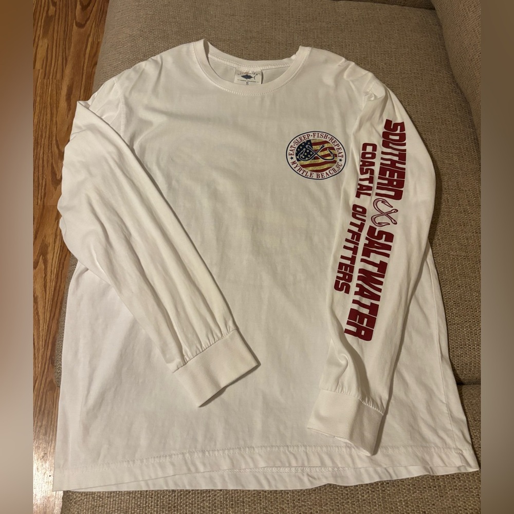 Vintage Tee Saltwater Coastal Outfitters Myrtle Beach Long Sleeved T Shirt